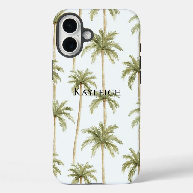 Tropische Palmen iPhone 16 Plus Hülle (Rückseite)