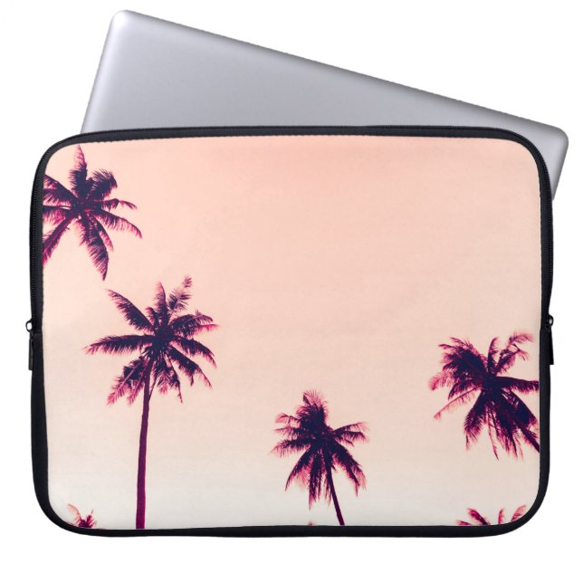Tropische Palmen Kokospalmen am Sonnenuntergang Laptopschutzhülle (Vorderseite)