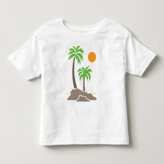 Tropische Palmen mit Sonne auf einer kleinen Insel Kleinkind T-shirt