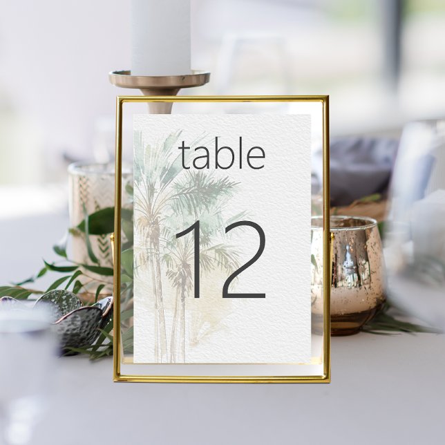 Tropische Palmen Moderne Hochzeit Tischnummer (Tropical Palm Trees Modern Wedding Table Number)