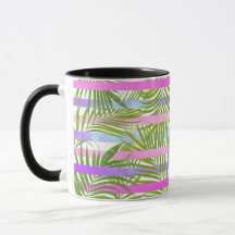 Tropische Palmen Moderne rosa violette Streifen