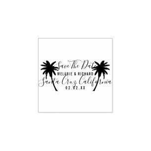 Tropische Palmen   Moderne Save the Date Hochzeit Gummistempel