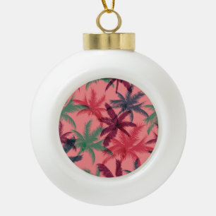 Tropische Palmen: Nahtloses Muster Keramik Kugel-Ornament
