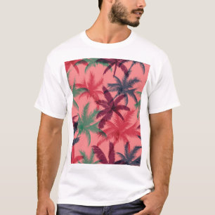 Tropische Palmen: Nahtloses Muster T-Shirt