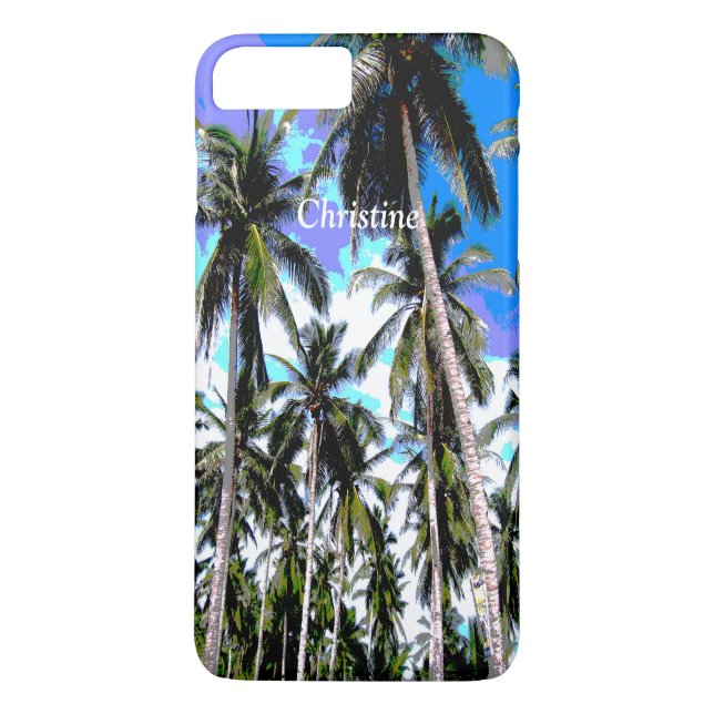 Tropische Palmen Personalisiert Case-Mate iPhone Hülle (Rückseite)
