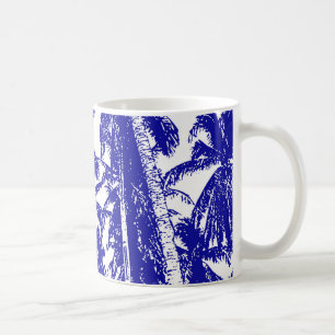 Tropische Palmen. Posterisiertes Leaf-Muster. Kaffeetasse