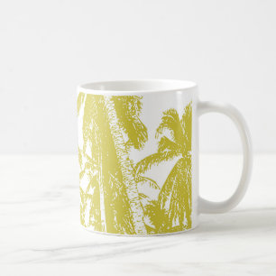 Tropische Palmen. Posterisiertes Leaf-Muster. Kaffeetasse