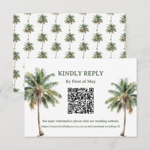 Tropische Palmen QR RSVP-Karte RSVP Karte