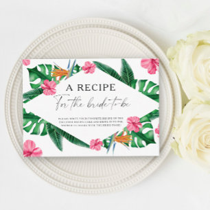 Tropische Palmen - Rezept für die zukünftige Braut Begleitkarte