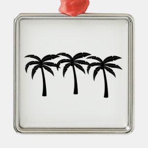 Tropische Palmen Silbernes Ornament