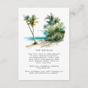 Tropische Palmen Strand Hochzeitskarte Begleitkarte