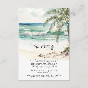 Tropische Palmen Strand Hochzeitskarte Begleitkarte