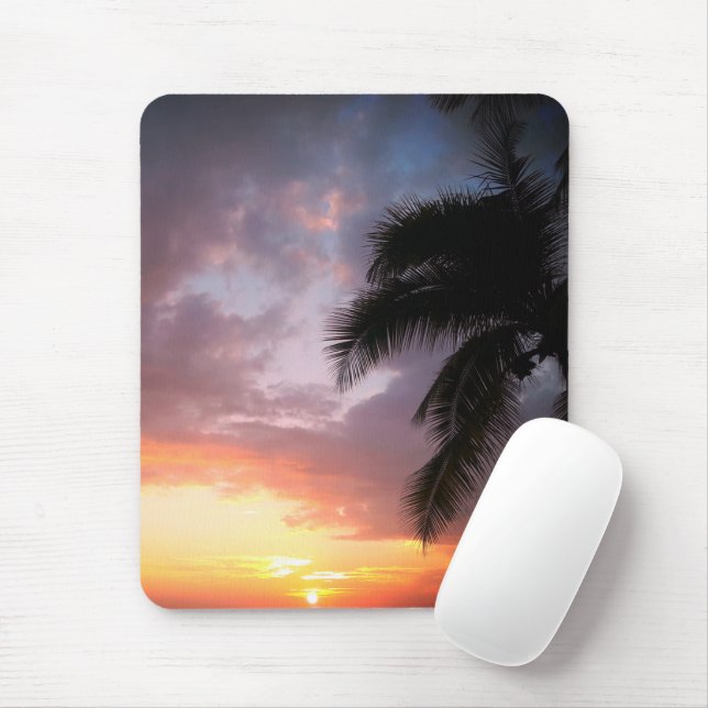 Tropische Palmen träumlicher Sonnenuntergang Mousepad (Mit Mouse)