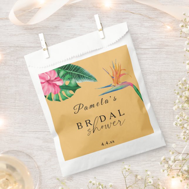 Tropische Palmen und Blume Brautparty Geschenktütchen (Ausgeschnitten)