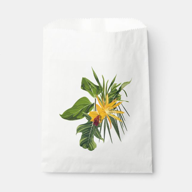 Tropische Palmen und Blume. Geschenktütchen (Vorderseite)