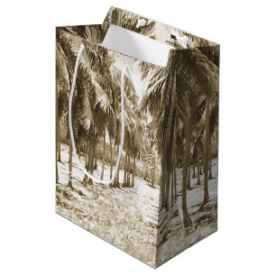 Tropische Palmen Vintage Mittlere Geschenktüte