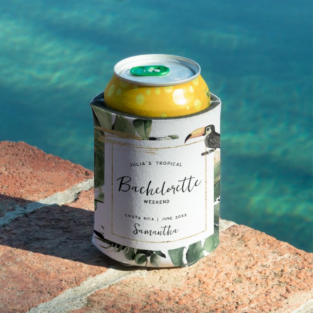 Tropische Palmen von Bachelorette | Monogramm Dosenkühler (In Situ Pool)