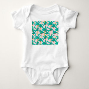 Tropische Palmen: Wasserfarbenes Sommermuster Baby Strampler