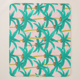 Tropische Palmen: Wasserfarbenes Sommermuster Sherpadecke
