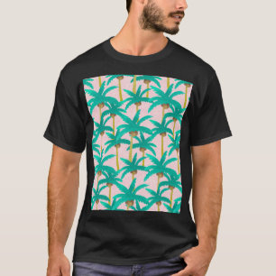 Tropische Palmen: Wasserfarbenes Sommermuster T-Shirt