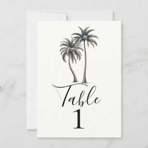 Tropische Palmenbaum Rustikale Hochzeit Tisch Numm Einladung