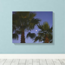 Tropische Palmenbaum-Wandkunst Zwielicht Küste