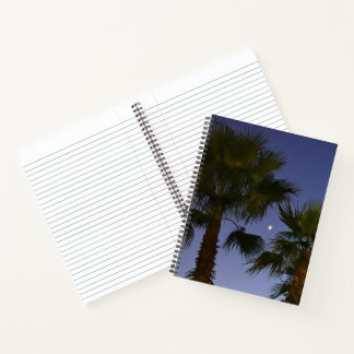 Tropische Palmenbaum-Wandkunst Zwielicht Küste Notizbuch