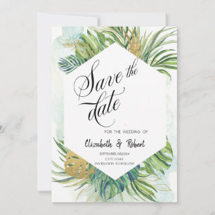 Tropische Palmenblätter Sommer Save The Date