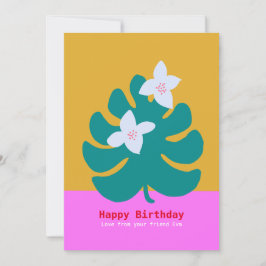 Tropische Palmenblume, trendige moderne Geburtstag Feiertagskarte