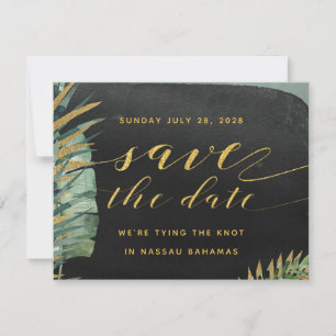 Tropische Palmenhochzeit rettet das Datum Save The Date