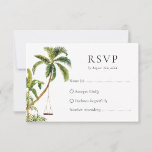 Tropische Palmenhochzeit RSVP-Karte RSVP Karte