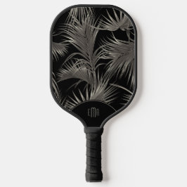 Tropische Palmfronten mit Monogramm-Initialen Pickleball Schläger