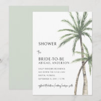 Tropische Palmwedel-Sage-Grün-Minimalistische Brau
