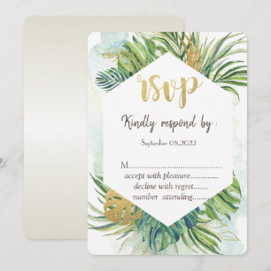 Tropische Palmwedel Sommer RSVP Einladung