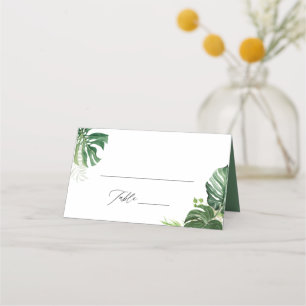 Tropische Palmwedel-Strandhochzeits-Platzkarte Platzkarte