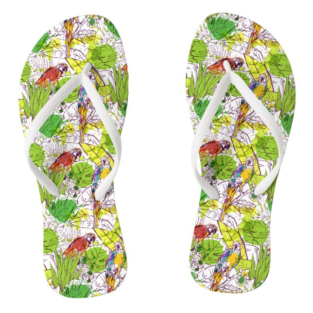 Tropische Papageien Flip Flops (Fußbett)