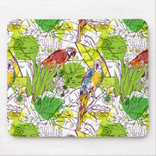 Tropische Papageien Mousepad