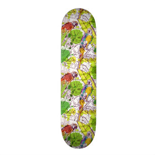 Tropische Papageien Skateboard