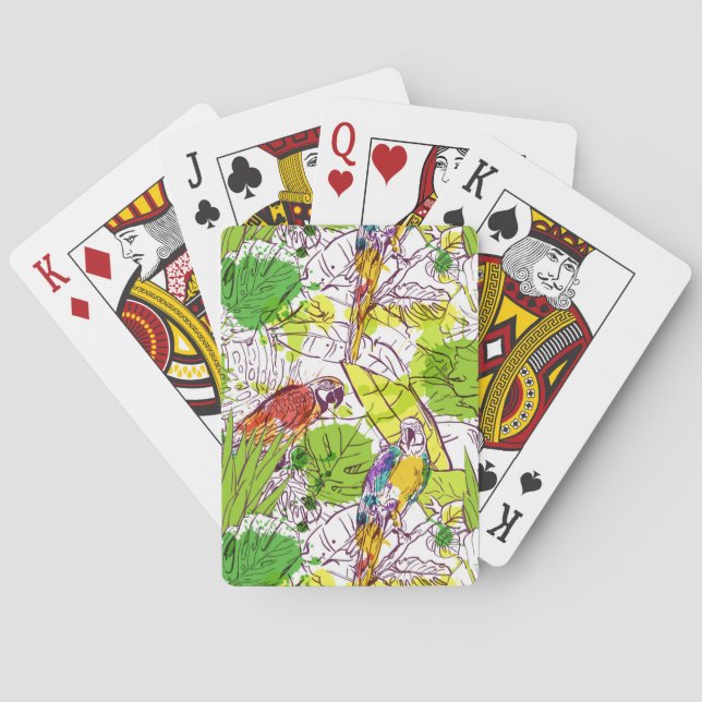 Tropische Papageien Spielkarten (Rückseite)