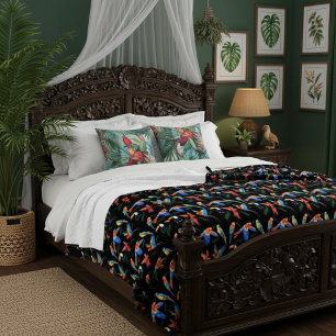 Tropische Papageien & Toucans Blanket Lebende Vöge Fleecedecke
