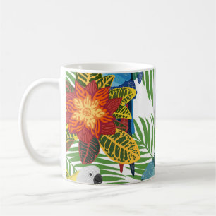 Tropische Papageien, Vintage nahtlose Muster. Kaffeetasse