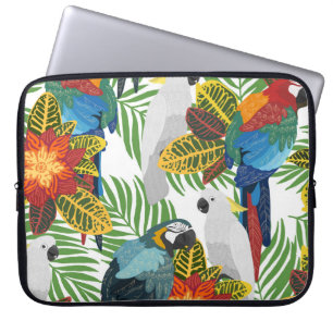 Tropische Papageien, Vintage nahtlose Muster. Laptopschutzhülle