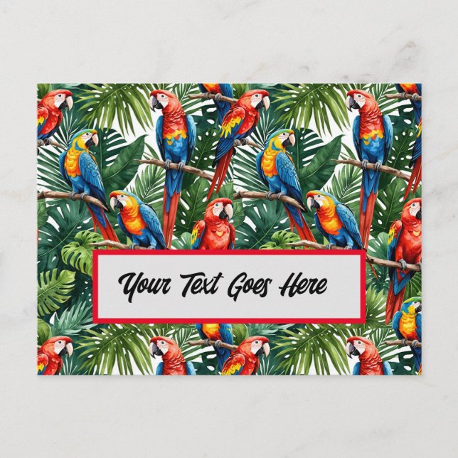 Tropische Papageienvogelgraukarte bearbeiten Postkarte (Vorderseite)