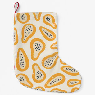 Tropische Papaya: Grunge, Handgezeichnet. Kleiner Weihnachtsstrumpf