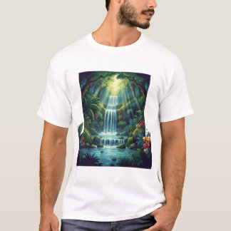 Tropische Paradies-Wasserfallszene – Ultra detaill T-Shirt