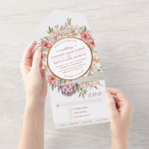 Tropische Pastelblumenhochzeit in einer I