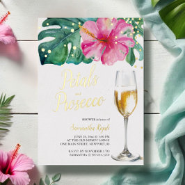 Tropische Petalen und Prosecco-Brautparty Folieneinladung
