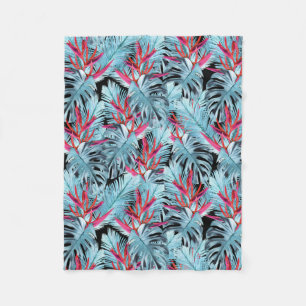 Tropische Pflanze 1 Fleecedecke