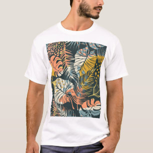 Tropische Pflanze: abstraktes künstlerisches Muste T-Shirt