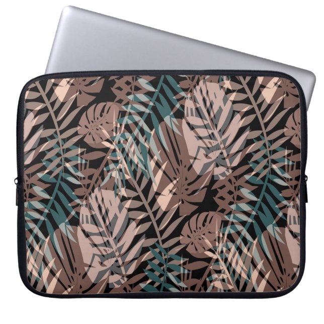 Tropische Pflanze, Dschungel, Tropen, Beige, Blätt Laptopschutzhülle (Vorderseite)